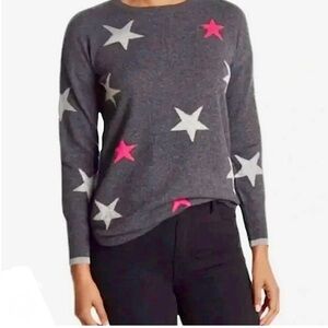 Philosophy 100% Cashmere Gray Star Pattern Sweater